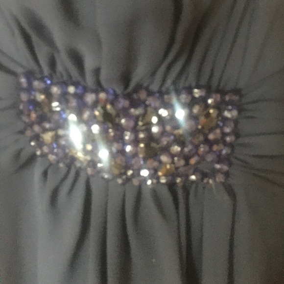 Evening Gown Navy Midi Sequins beads in front Dusk Collection by Sheila … - Picture 3 of 16